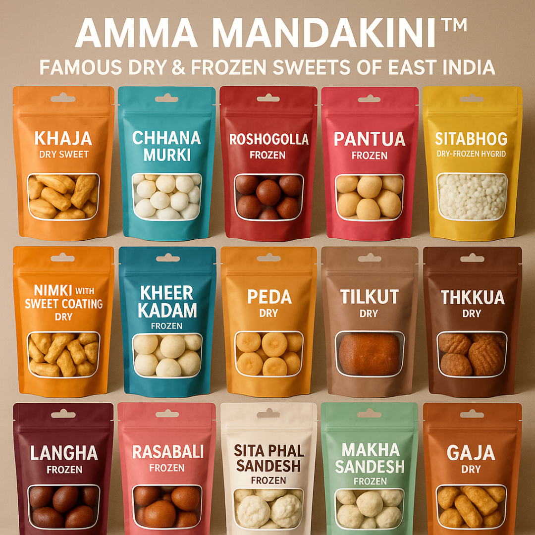 Amma Mandakini™ – Export-Ready Dry & Frozen Sweets from East India