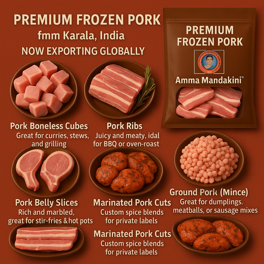 Premium Frozen Pork from Kerala, India – Amma Mandakini Now Exporting Globally!