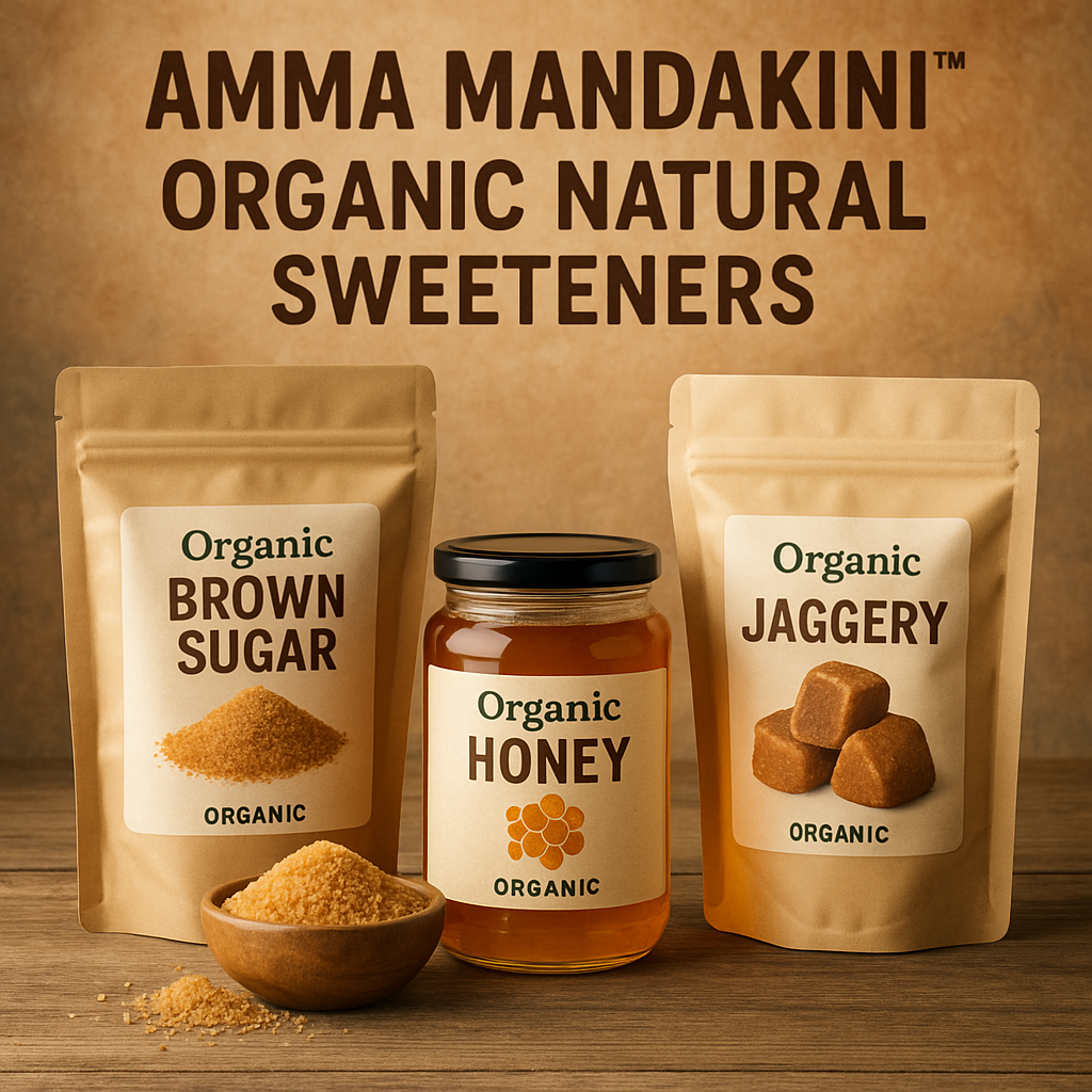 Elevate Your Sweetening Game with Amma Mandakini™ Organic Natural Sweeteners