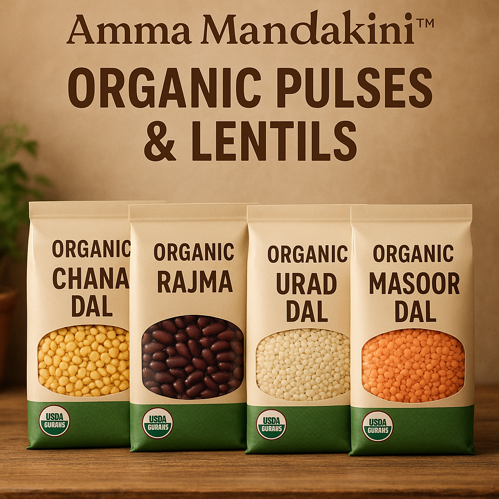 Amma Mandakini™ Organic Pulses & Lentils – Pure Protein Power for Global Markets