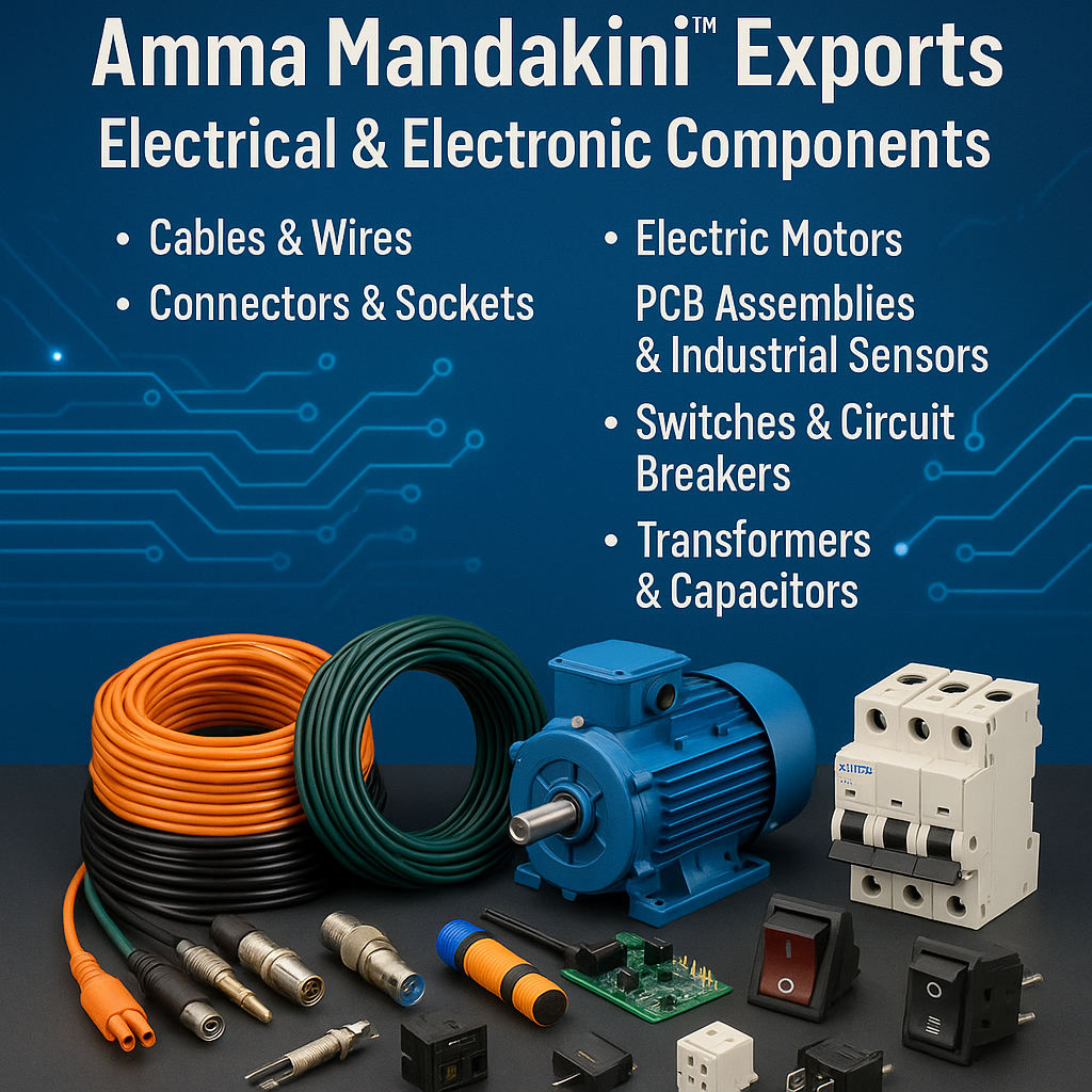 “Top Quality Electrical & Electronic Components for Global – Amma Mandakini™ Export”