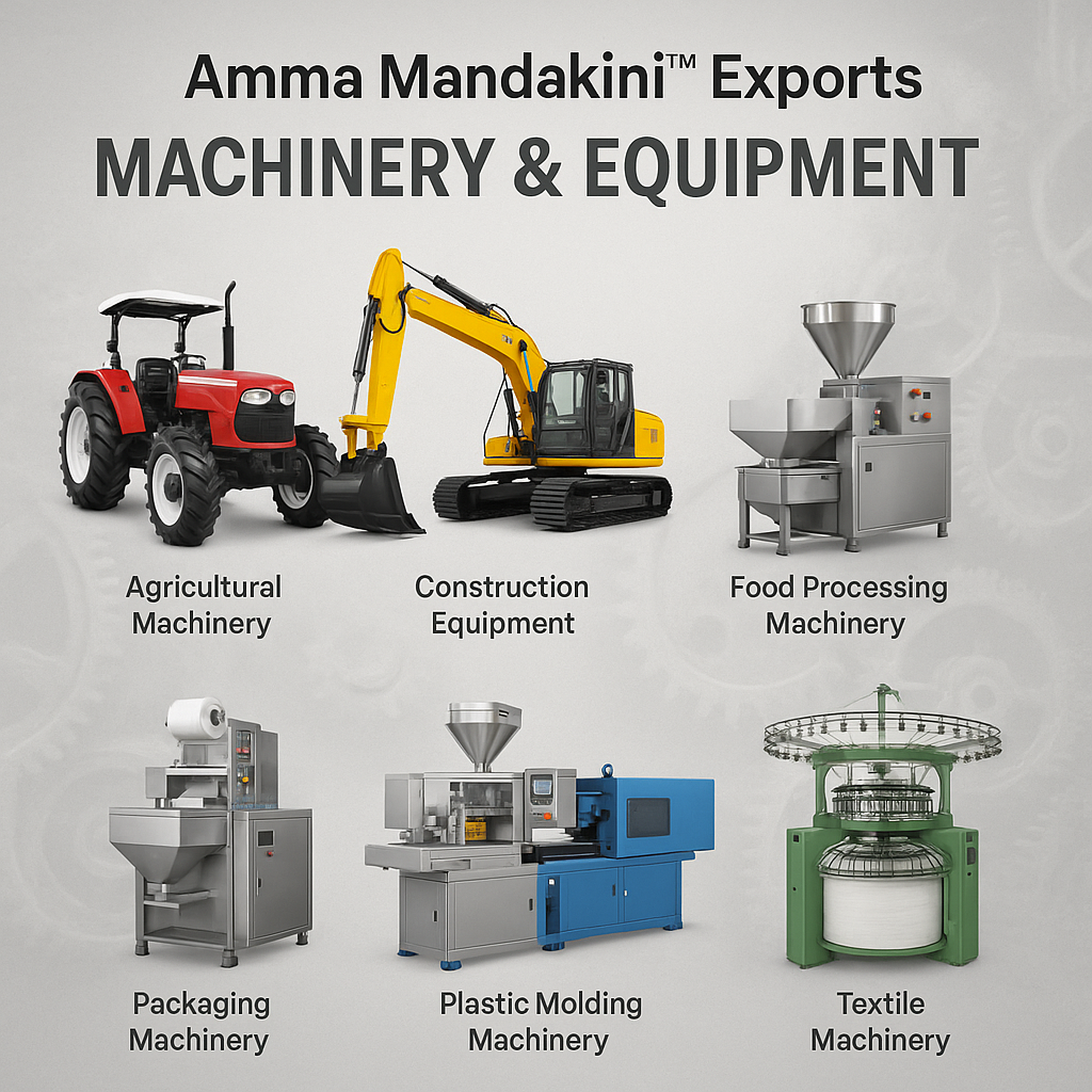 Amma Mandakini™ – Your Trusted Partner in Machinery & Equipment Exports