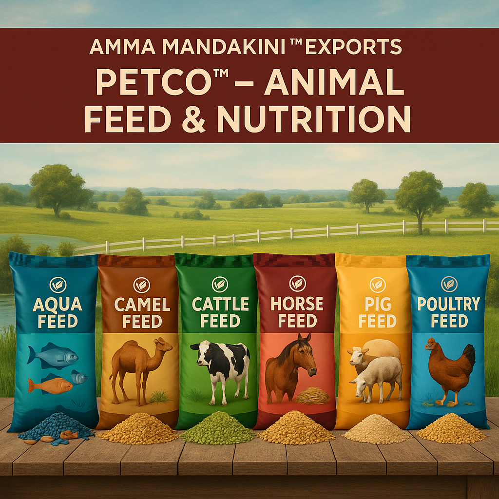 Trusted Indian Animal Feed Supplier – Petco™ by Amma Mandakini™ Exports
