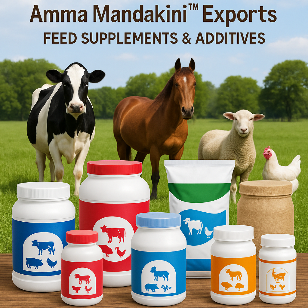 Boost Animal Health with Herbal Feed Supplements & Additives from Amma Mandakini™ Exports
