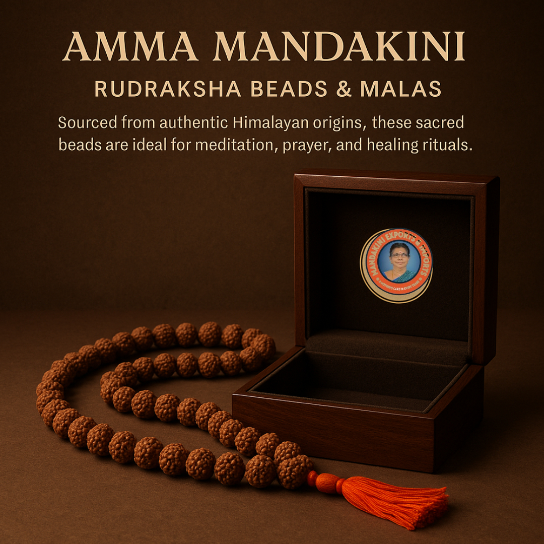Exported By Amma Mandakini  Rudraksha Beads & Malas