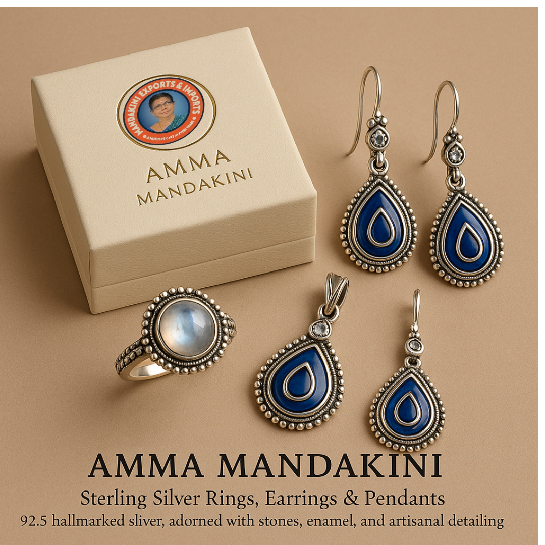 Exported By Amma Mandakini Sterling Silver Rings, Earrings & Pendants