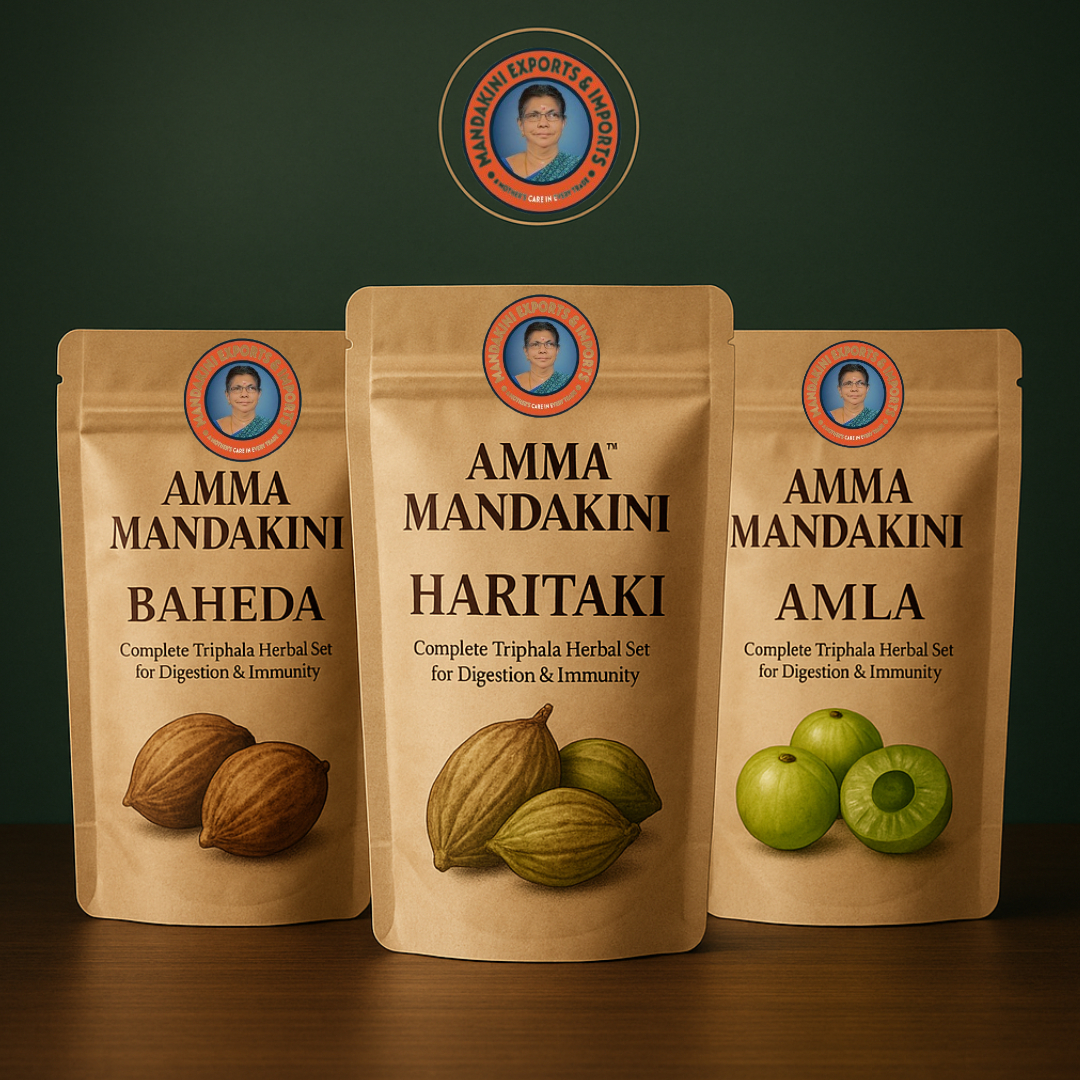 Exported By Amma Mandakini Central India Baheda / Haritaki / Amla – Complete Triphala Herbal Set for Digestion & Immunity