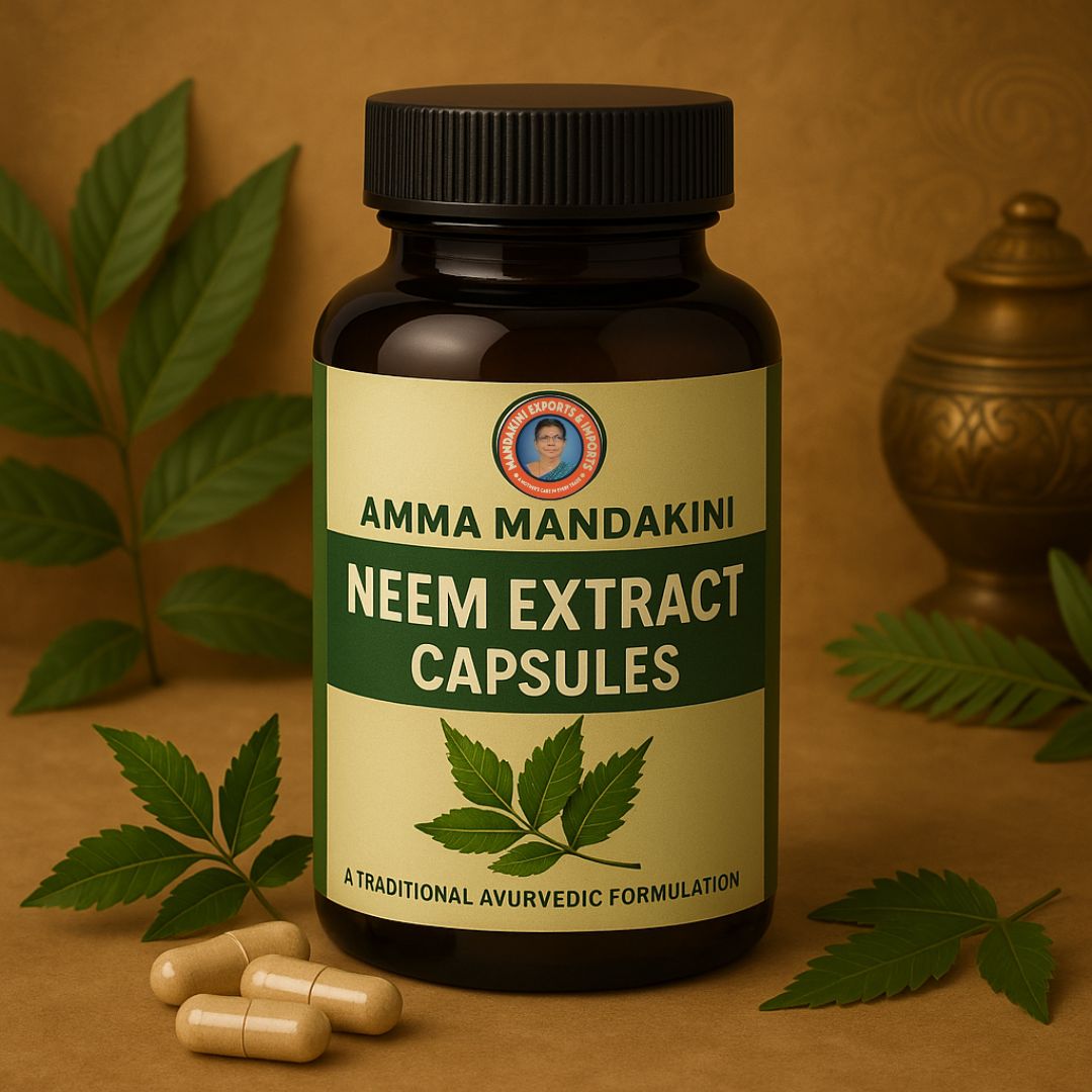 Neem Extract Capsules for Detox, Skin & Immunity – Amma Mandakini™ – West India