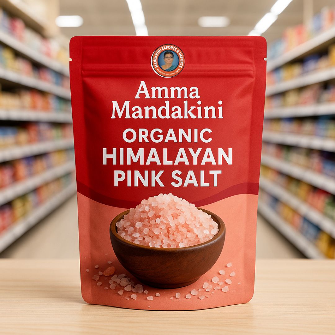 Discover the Pure Goodness of Amma Mandakini™ Organic Himalayan Pink Salt”