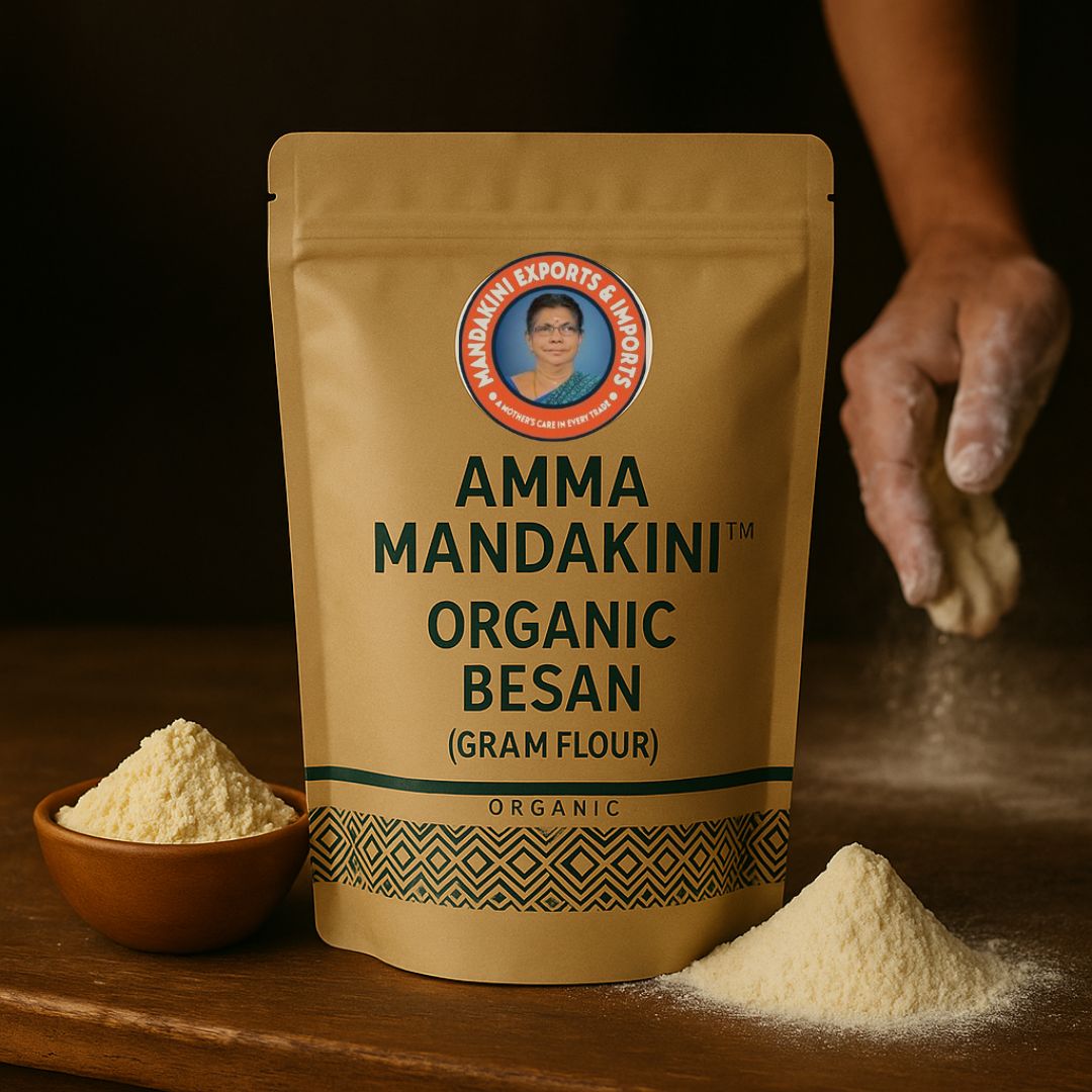 “Transform Your Recipes with Amma Mandakini™ Organic Besan – A Must-Have for Healthy Cooking”