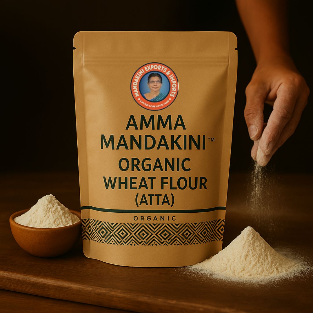 “Amma Mandakini™ Organic Wheat Flour – Pure, Fresh & Perfect for Every Meal!”