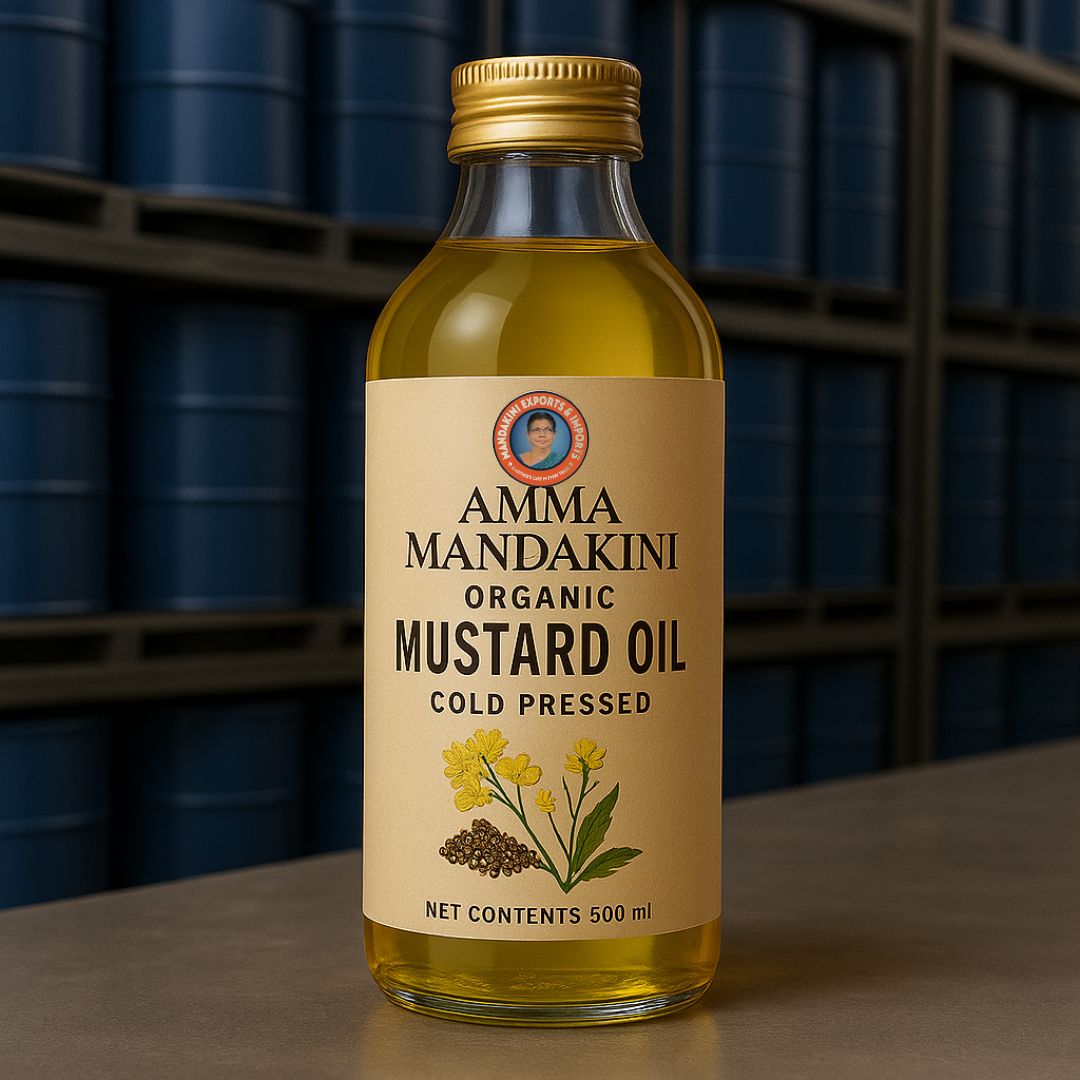 Pure Organic Mustard Oil – Cold-Pressed for Authentic Indian Flavor by Amma Mandakini™