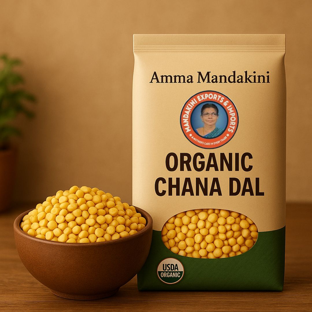 Amma Mandakini™ Organic Chana Dal – High Protein, Chemical-Free, Export-Ready