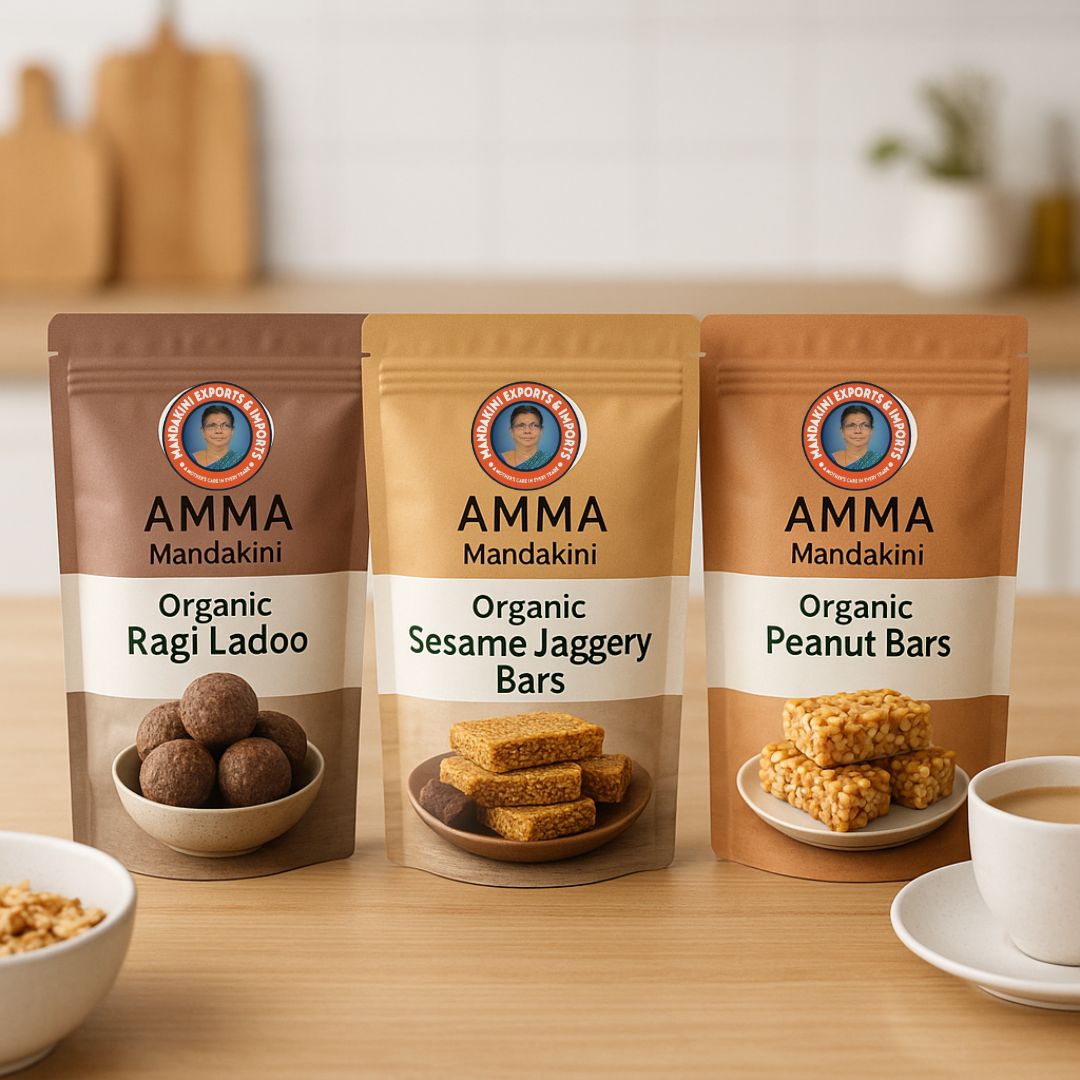 Organic Ladoo & Health Bars by Amma Mandakini™ – Wholesome Snacks for All Ages