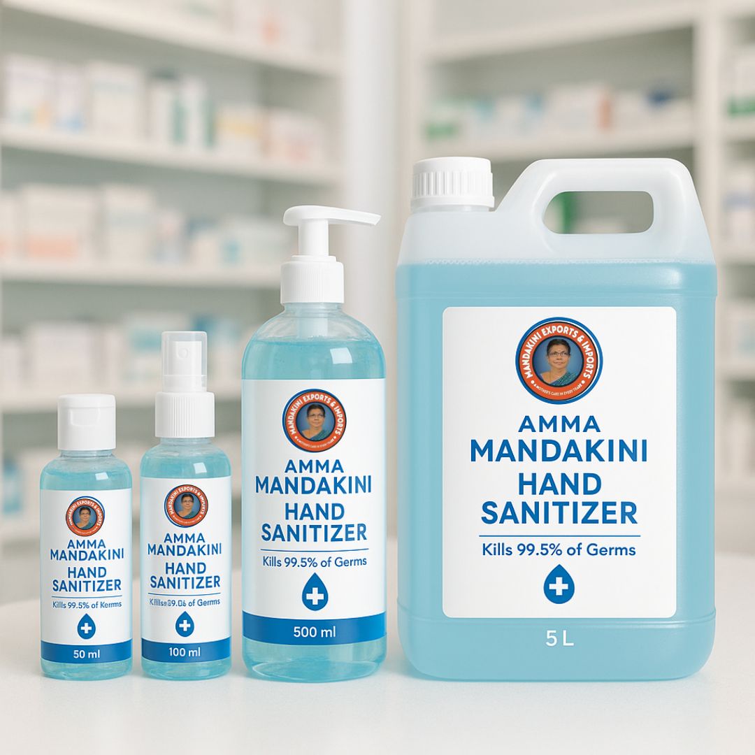 Amma Mandakini™ Hand Sanitizers – Instant Germ Protection with Skin-Friendly Formula