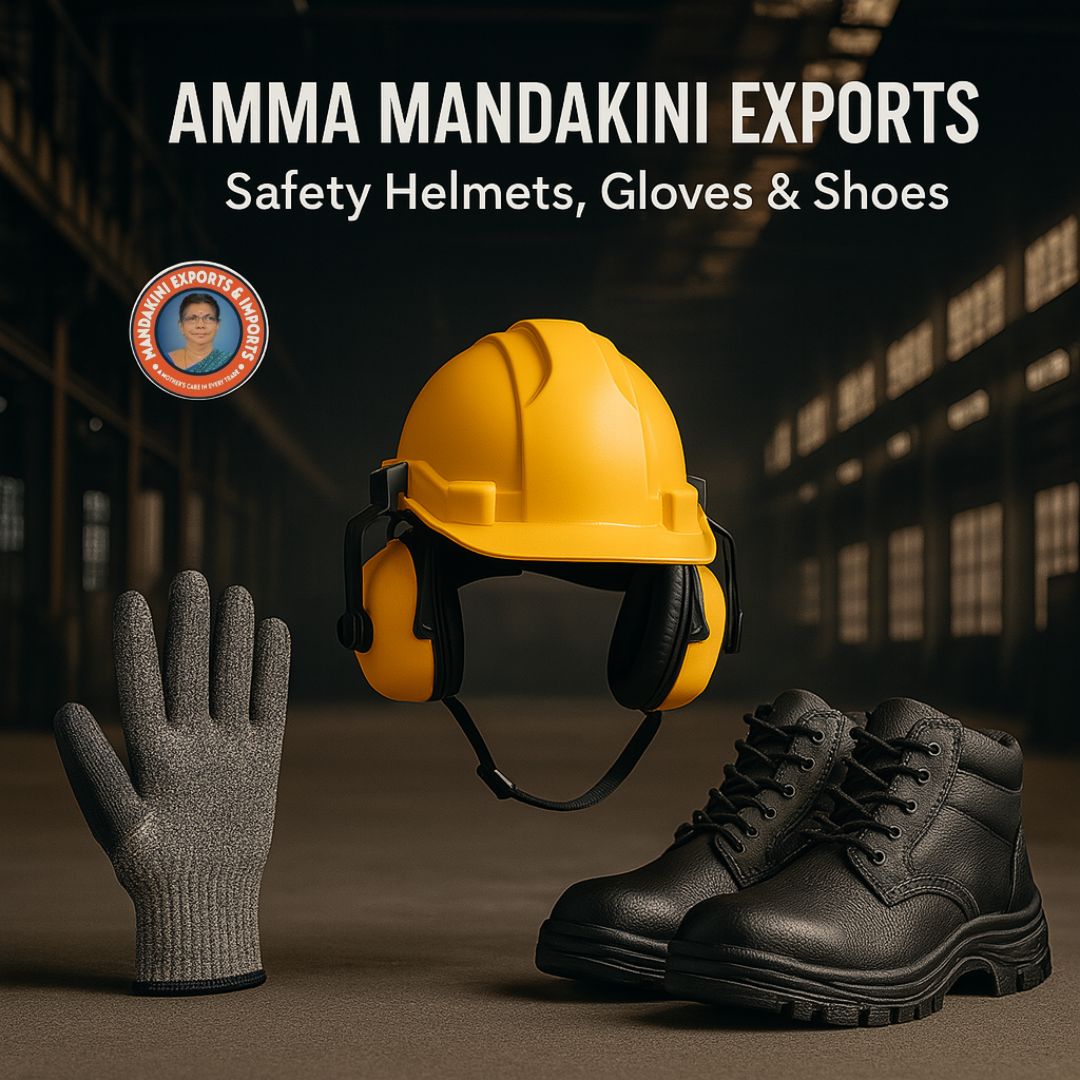 Global-Grade PPE Export: Safety Helmets, Gloves & Shoes by Amma Mandakini™