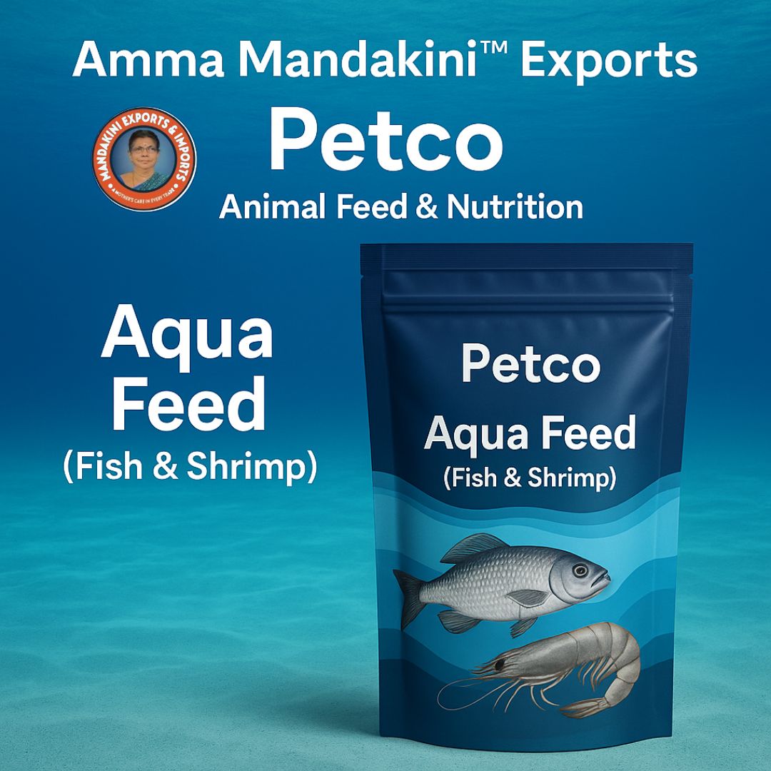 Amma Mandakini™ Exports Petco™ Aqua Feed – Premium Fish & Shrimp Nutrition for Maximum Growth
