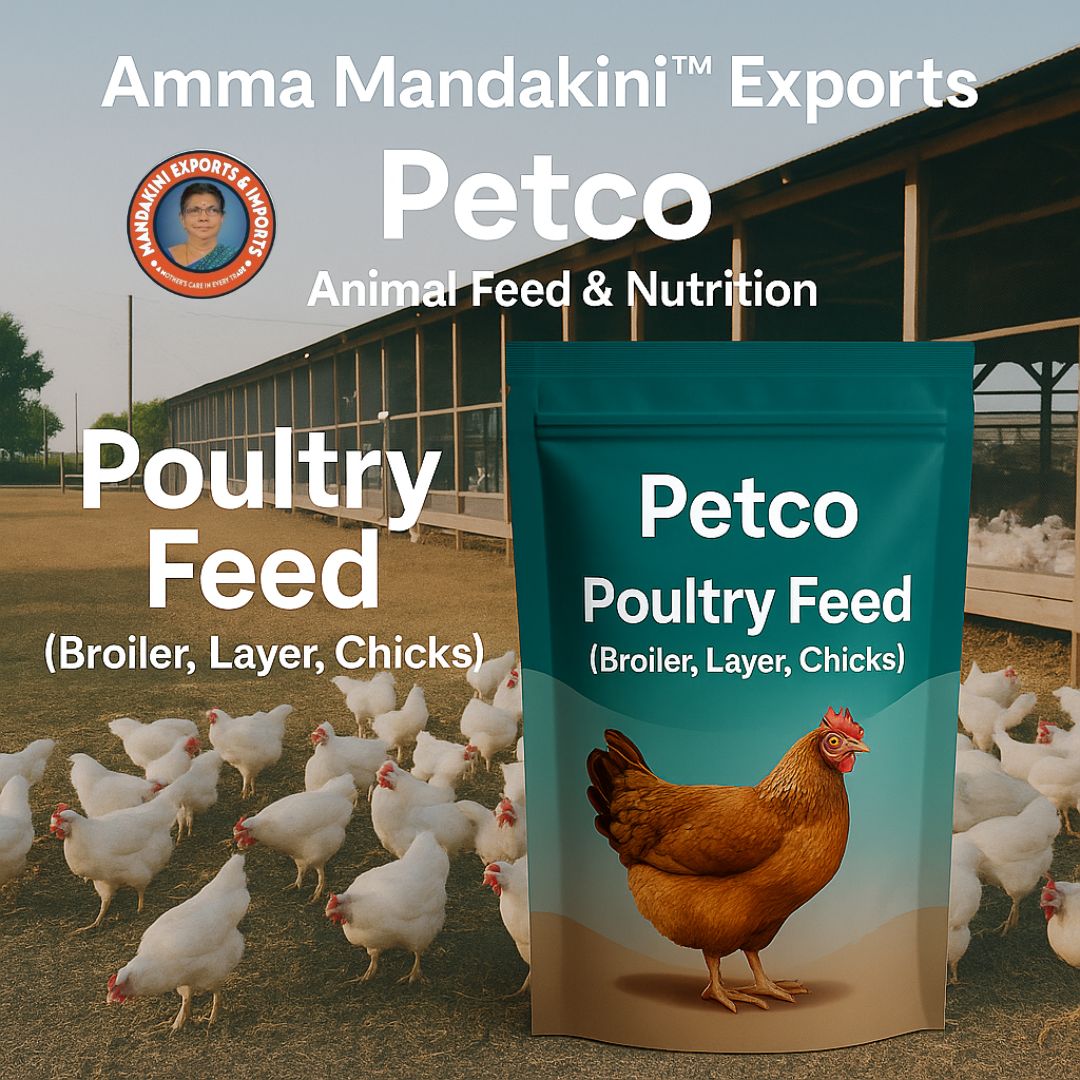 Premium Poultry Feed for Broilers, Layers & Chicks – Petco™ by Amma Mandakini™ Exports