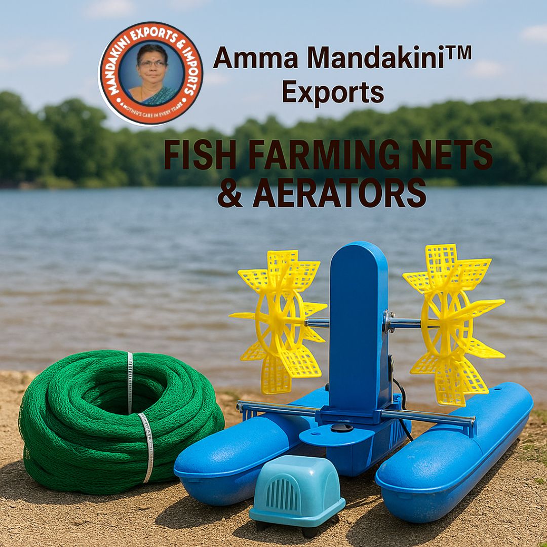 High-Performance Fish Farming Nets and Aerators for Aquaculture – Amma Mandakini™ Exports