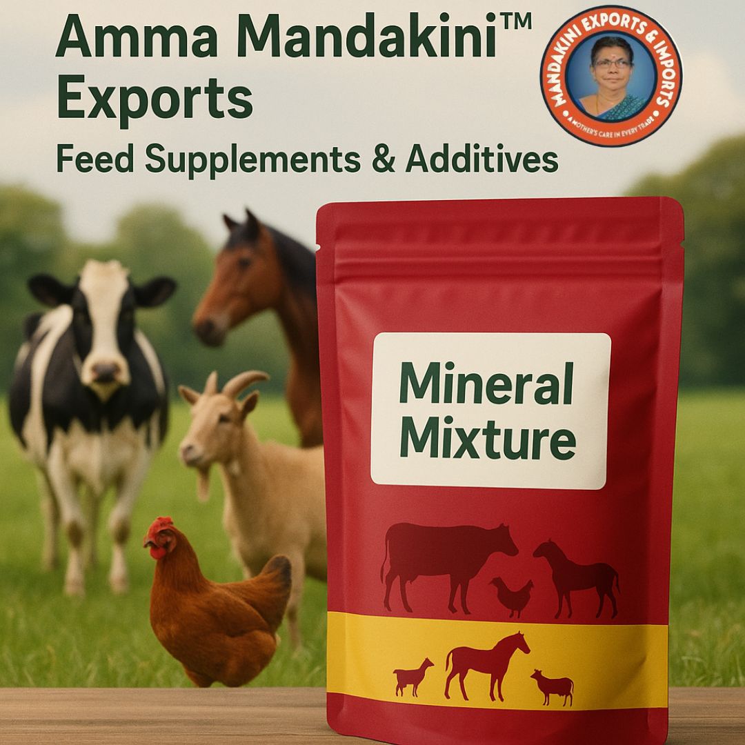 Amma Mandakini™ Exports – Chelated & Non-Chelated Mineral Mixes for Global Farms