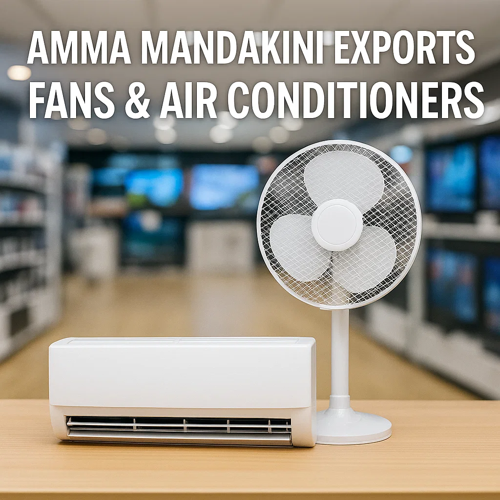 “Beat the Heat: Energy-Efficient Fans & Air Conditioners Export by Amma Mandakini™”