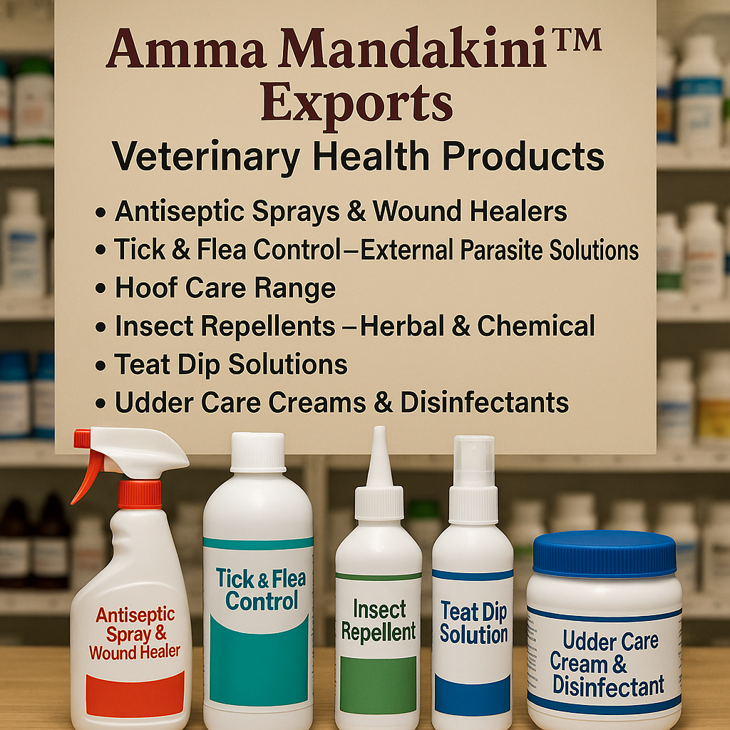 Amma Mandakini™ Exports Veterinary Health Products – Trusted Global Export Partner