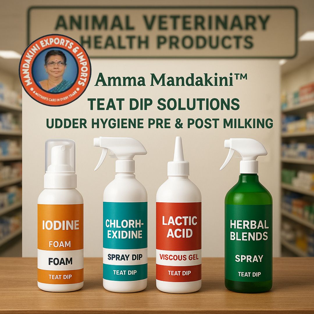 Amma Mandakini™ Exports – Herbal & Medicated Teat Dips for Livestock