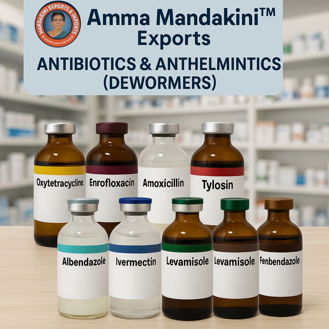 Export-Quality Veterinary Antibiotics & Dewormers from India – Amma Mandakini™ Exports